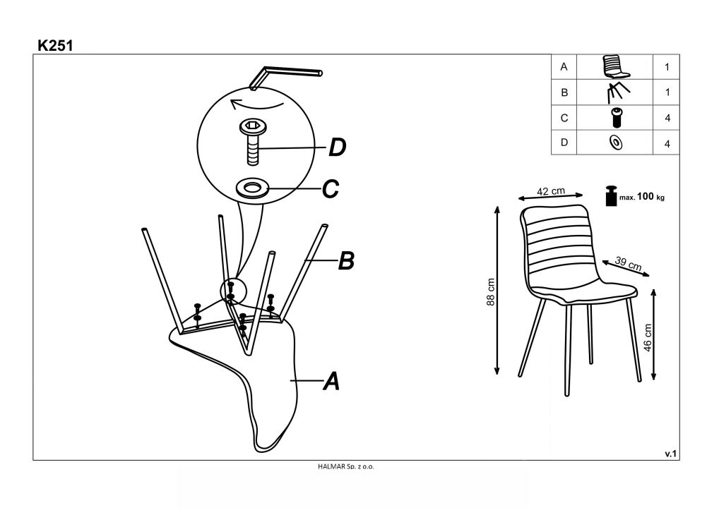 Instrukcja montażu krzesła K251