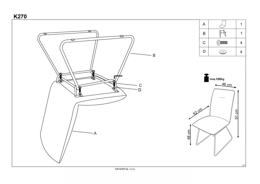 Instrukcja montażu krzesła K270