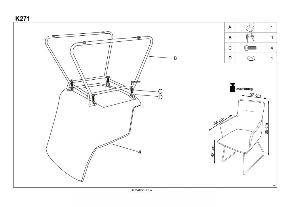 Instrukcja montażu krzesła K271