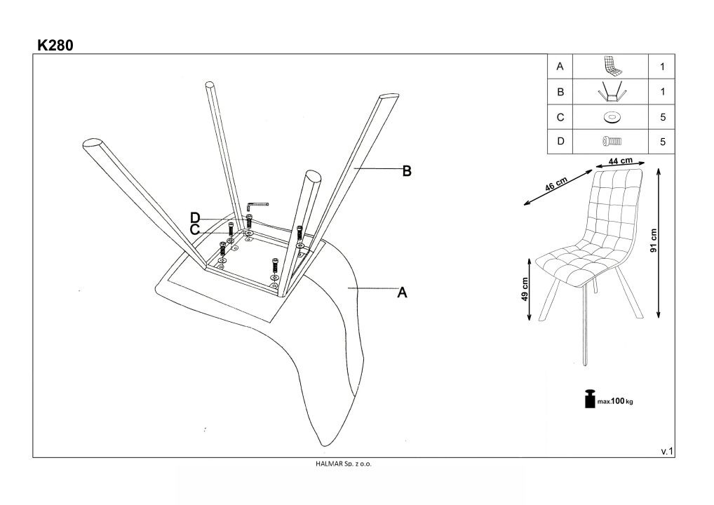 Instrukcja montażu krzesła K280