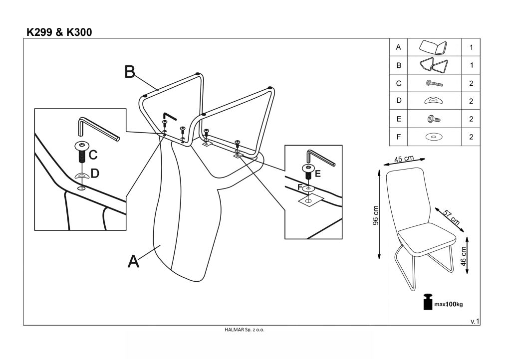 Instrukcja montażu krzesła K300