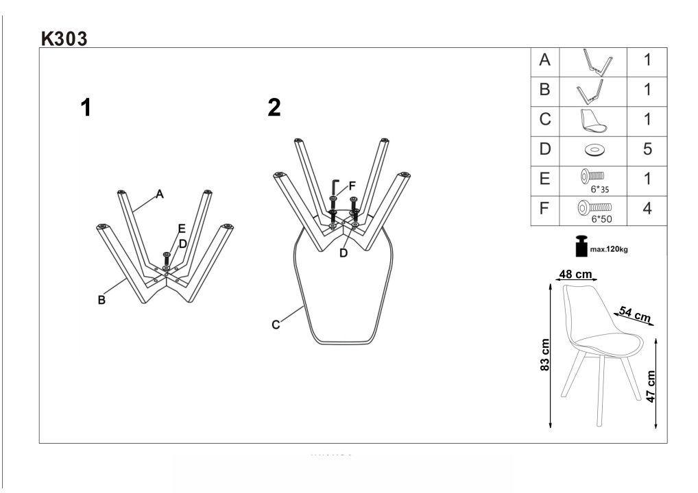 Instrukcja montażu krzesła K303