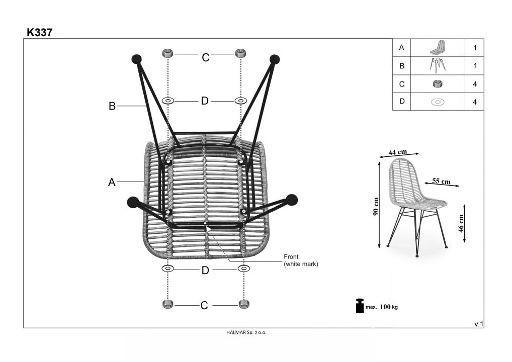 Instrukcja montażu krzesła K337