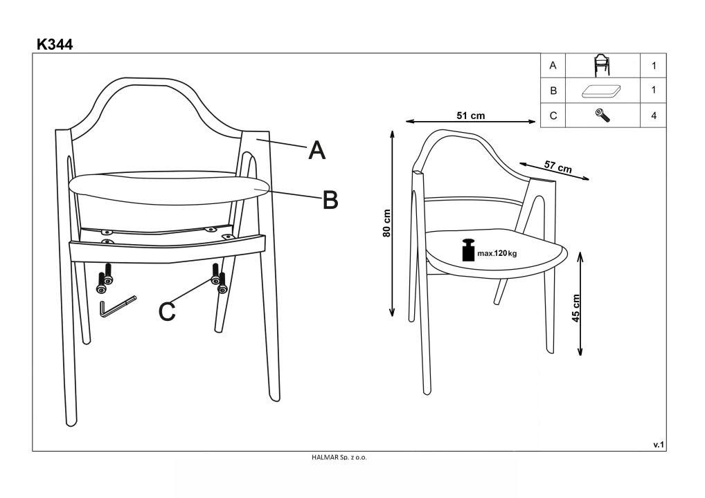 Instrukcja montażu krzesła K344