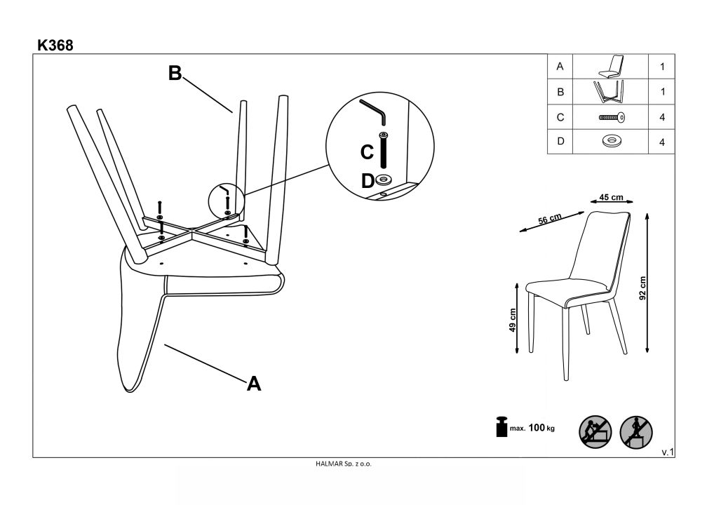 Instrukcja montażu krzesła K368