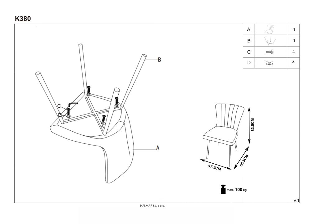 Instrukcja montażu krzesła K380