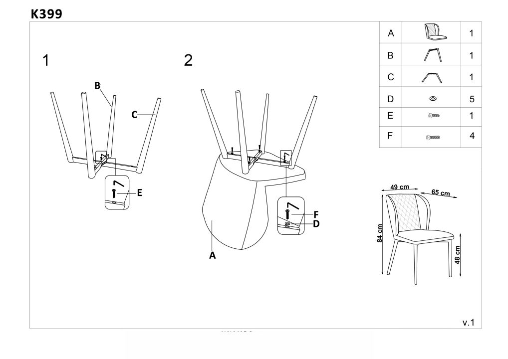 Instrukcja montażu krzesła K399