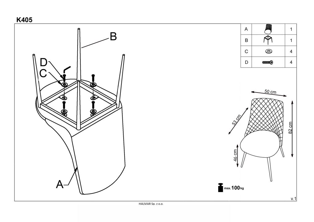 Instrukcja montażu krzesła K405
