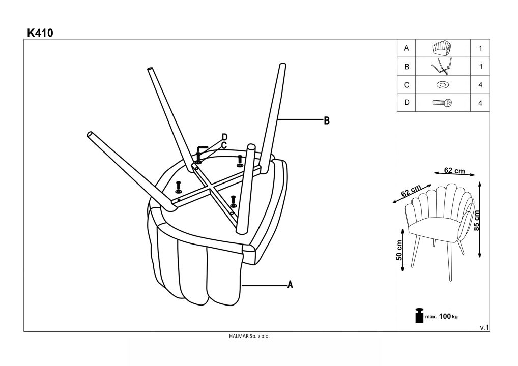 Instrukcja montażu krzesła K410