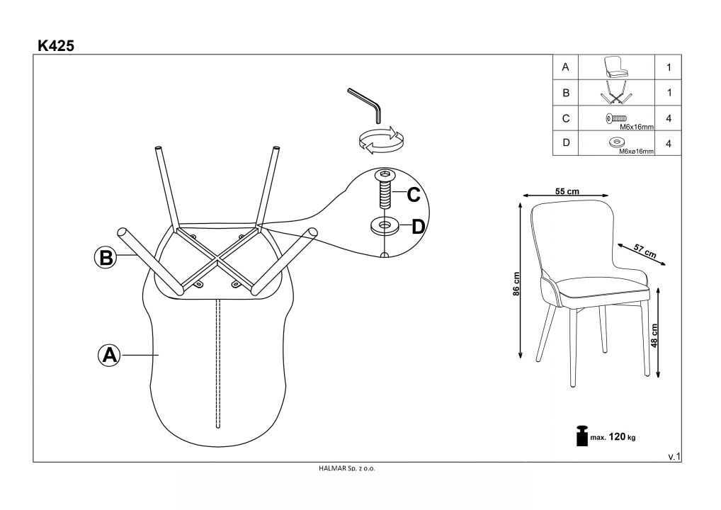 Instrukcja montażu krzesła K425