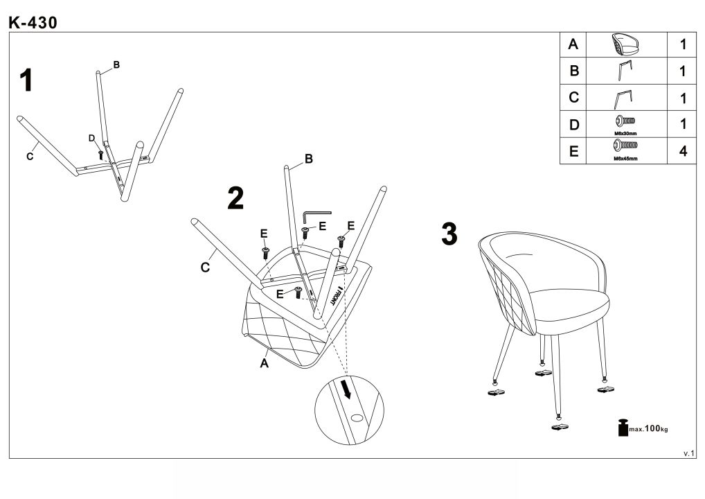 Instrukcja montażu krzesła K430