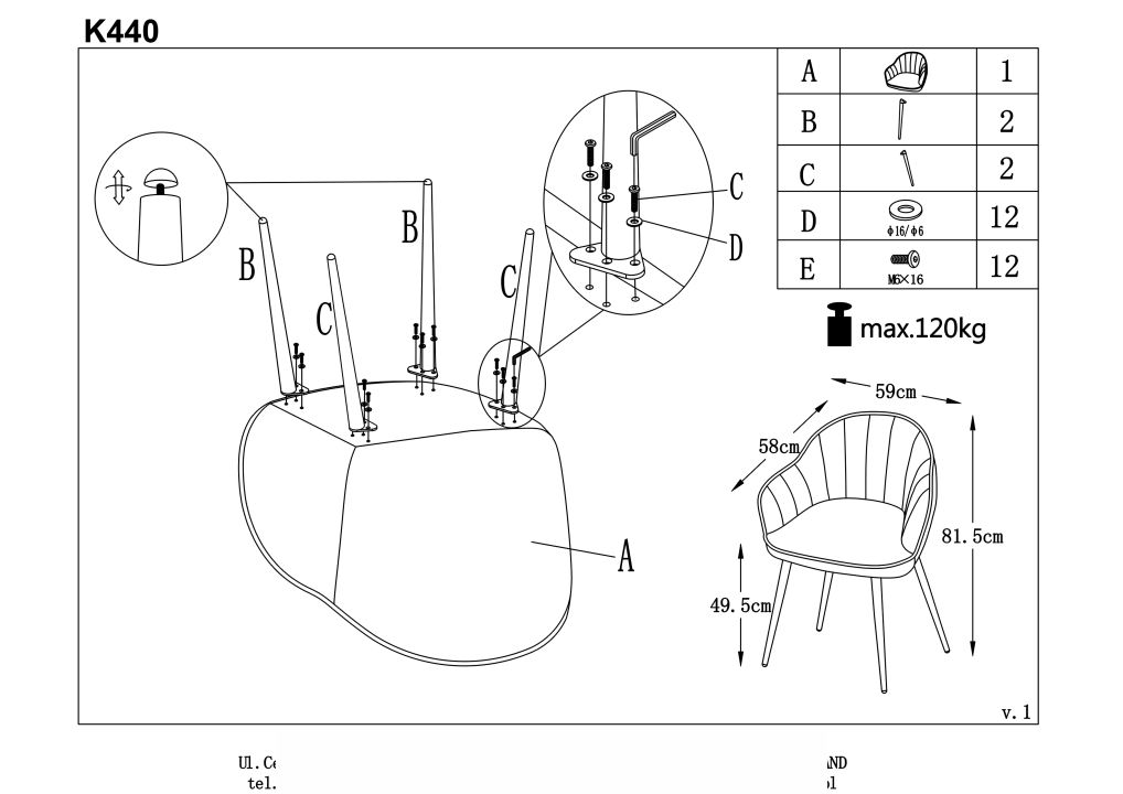 Instrukcja montażu krzesła K440