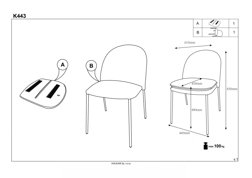 Instrukcja montażu krzesła K443