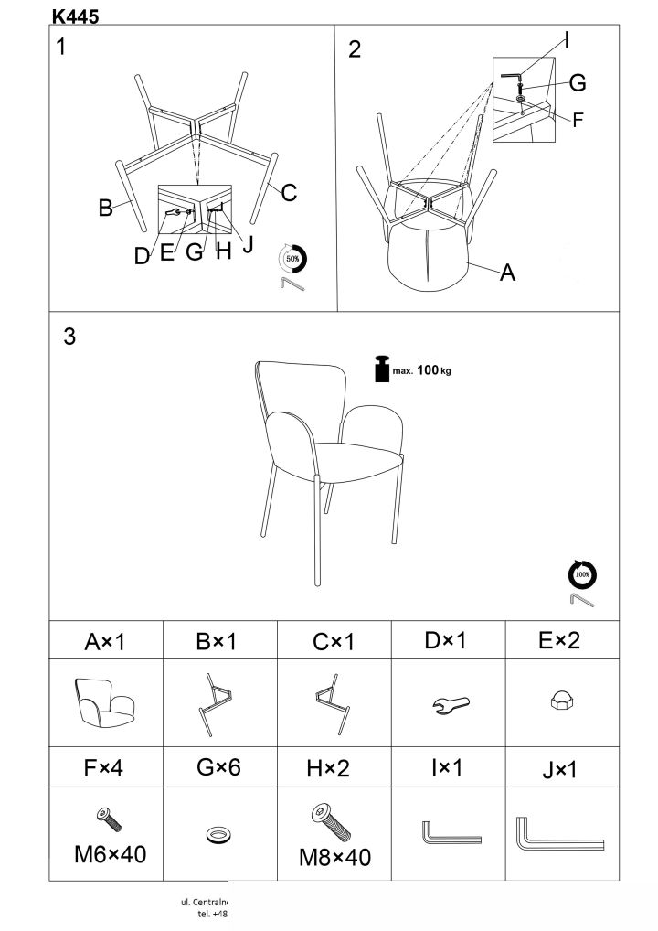 Instrukcja montażu krzesła K445