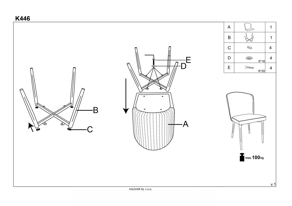 Instrukcja montażu krzesła K446