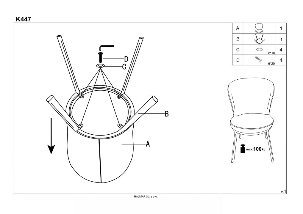 Instrukcja montażu krzesła K447