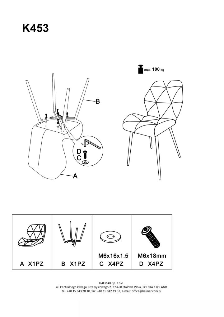 Instrukcja montażu krzesła K453