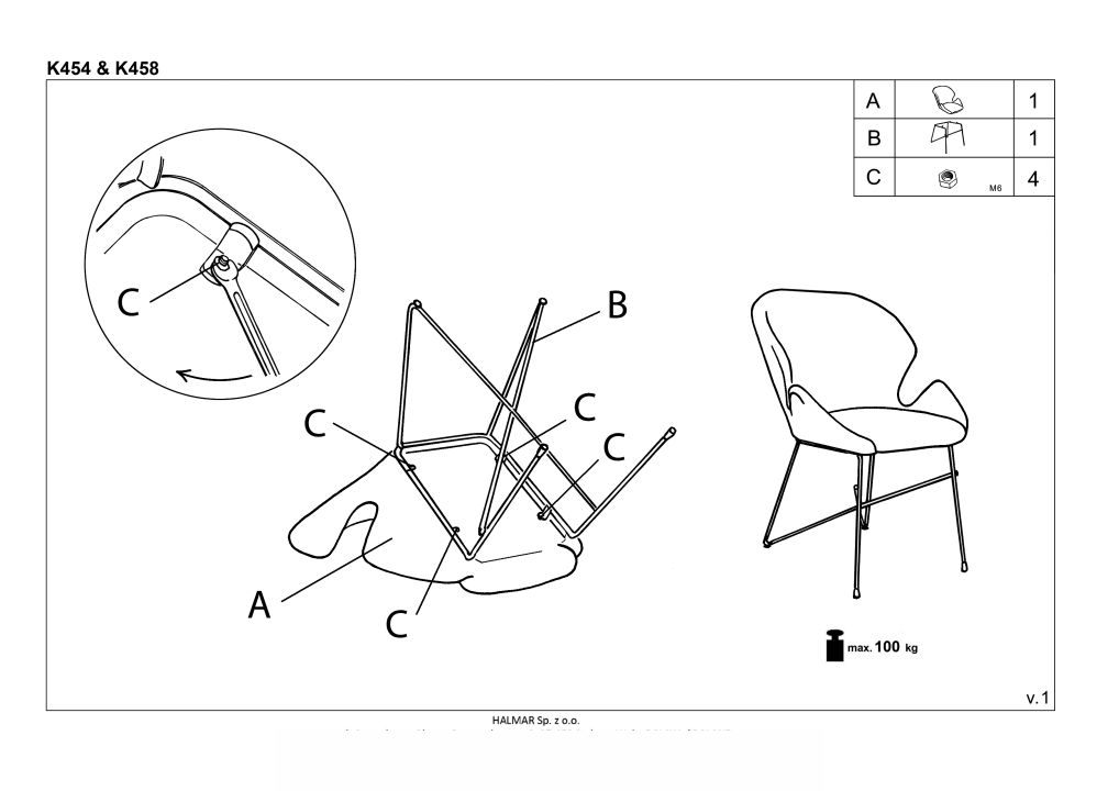 Instrukcja montażu krzesła K454