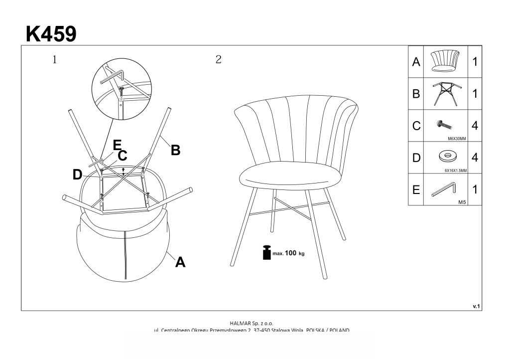 Instrukcja montażu krzesła K459