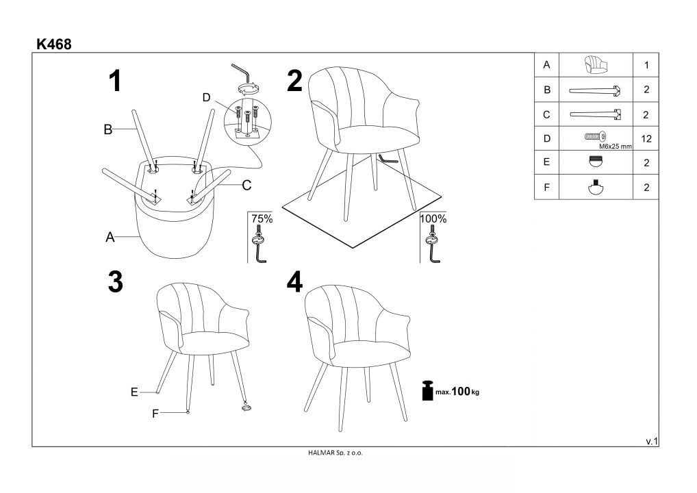 Instrukcja montażu krzesła K468