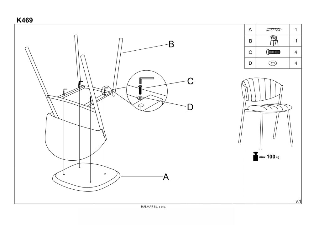Instrukcja montażu krzesła K469