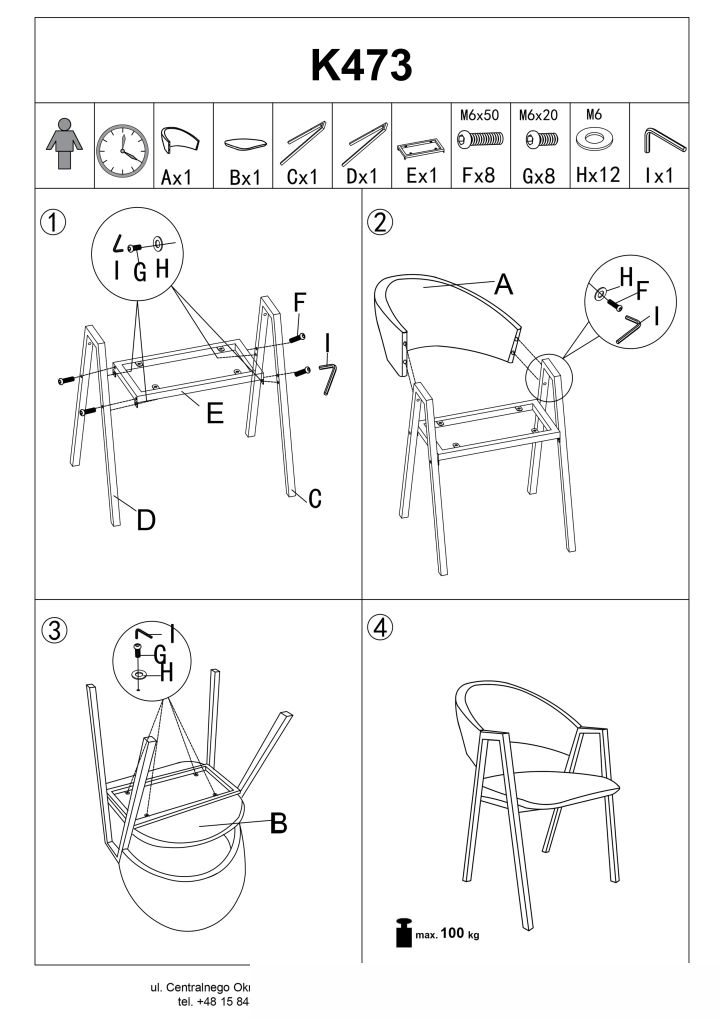 Instrukcja montażu krzesła K473
