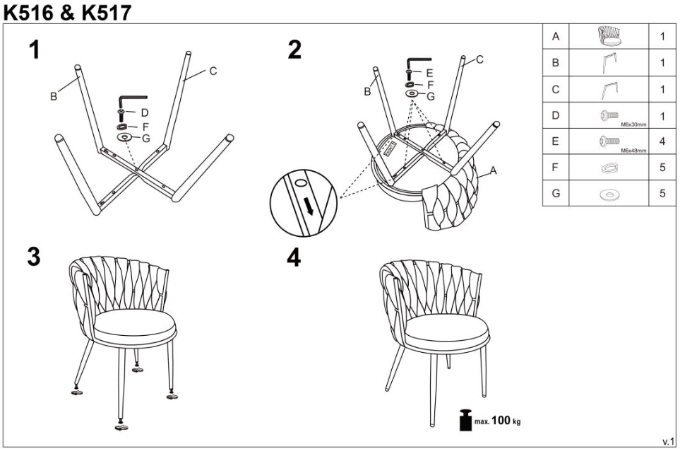 Instrukcja montażu krzesła K516