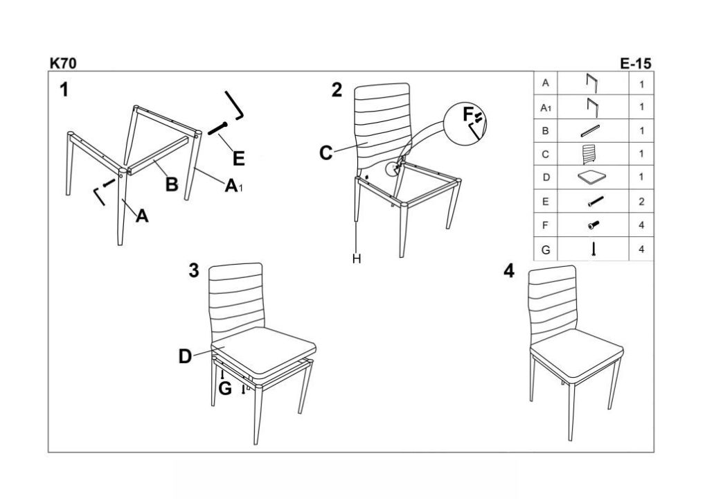 Instrukcja montażu krzesła K70