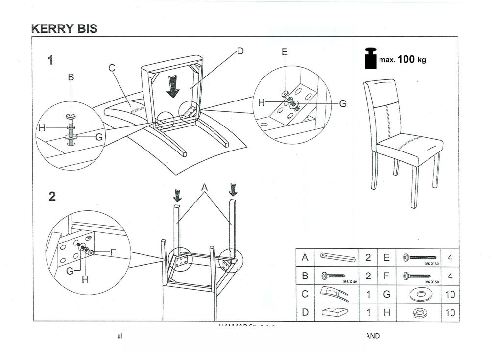 Instrukcja montażu krzesła Kerry Bis