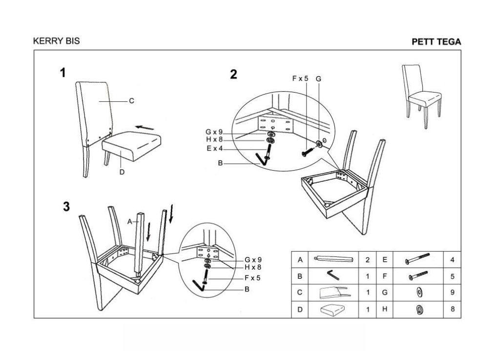 Instrukcja montażu krzesła Kerry Bis