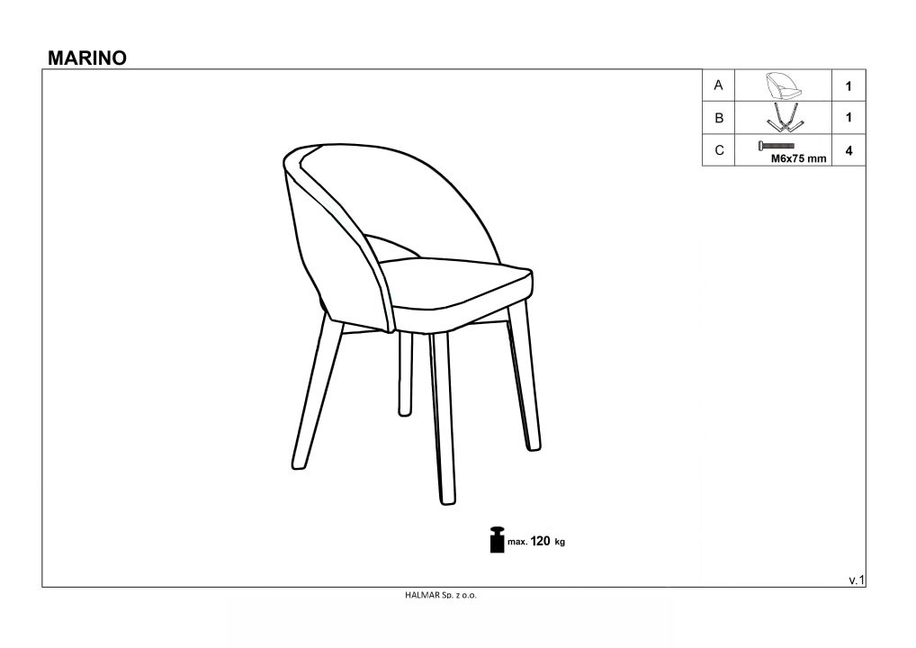 Instrukcja montażu krzesła Marino Monolith 04