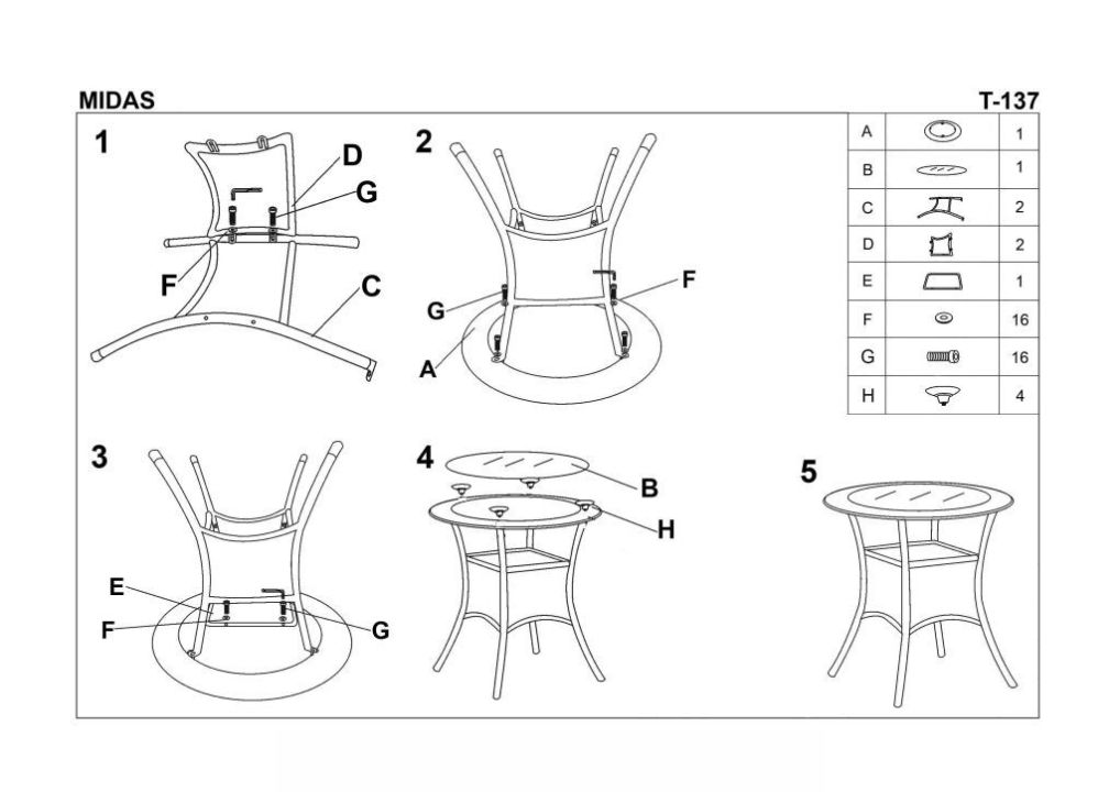 Instrukcja montażu krzesła Midas