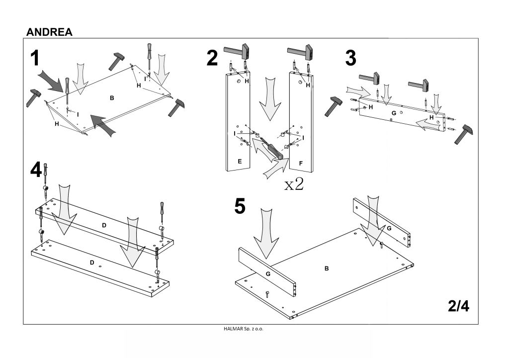 Instrukcja montażu ławy Andrea