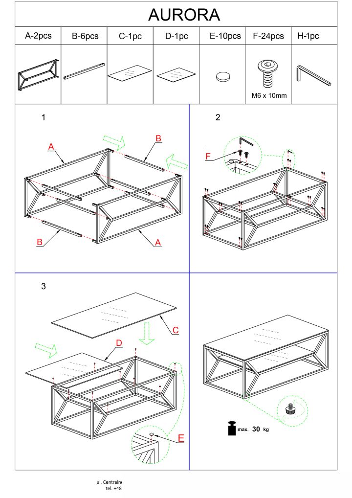 Instrukcja montażu ławy Aurora