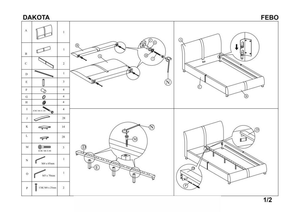 Instrukcja montażu ławy Dakota