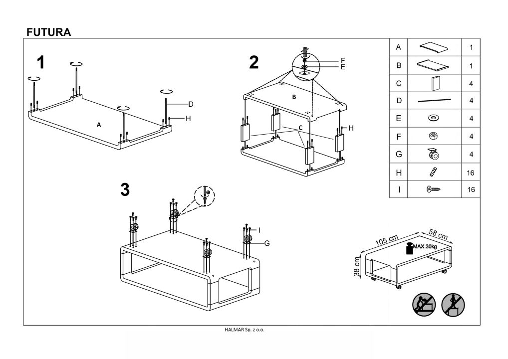 Instrukcja montażu ławy Futura