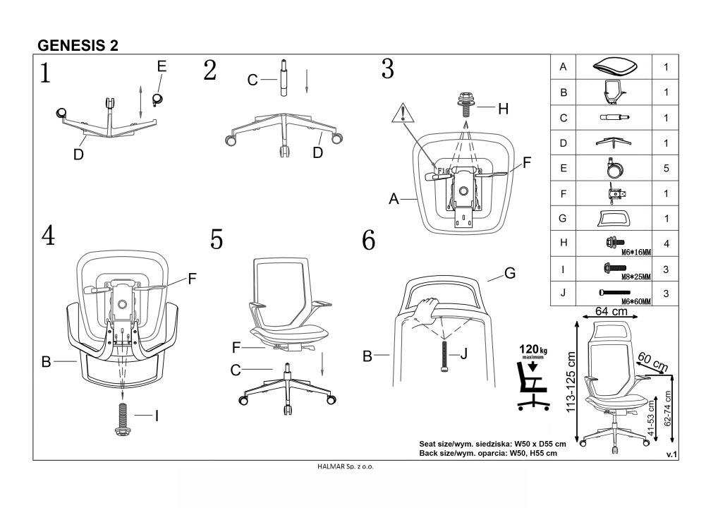 Instrukcja montażu ławy Genesis