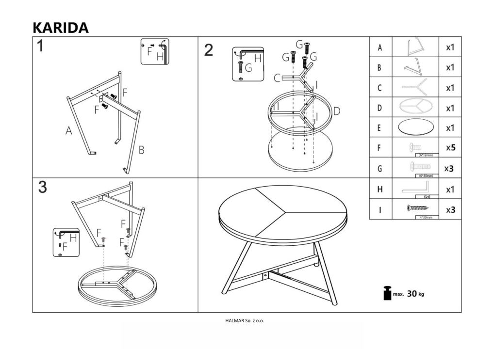 Instrukcja montażu ławy Karida S