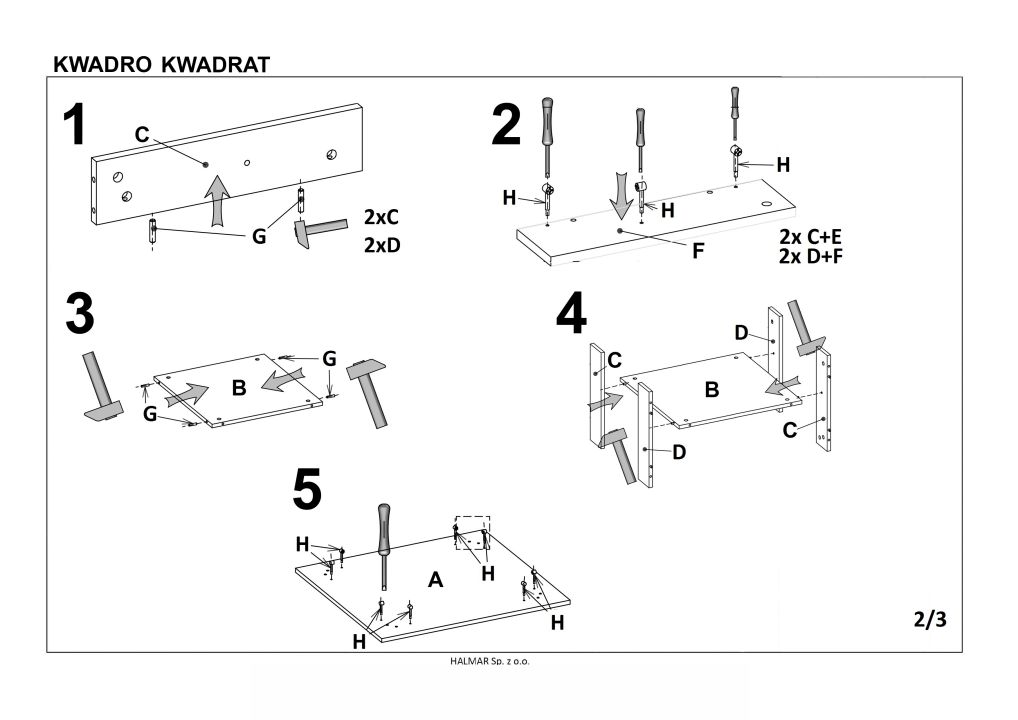 Instrukcja montażu ławy Kwadro