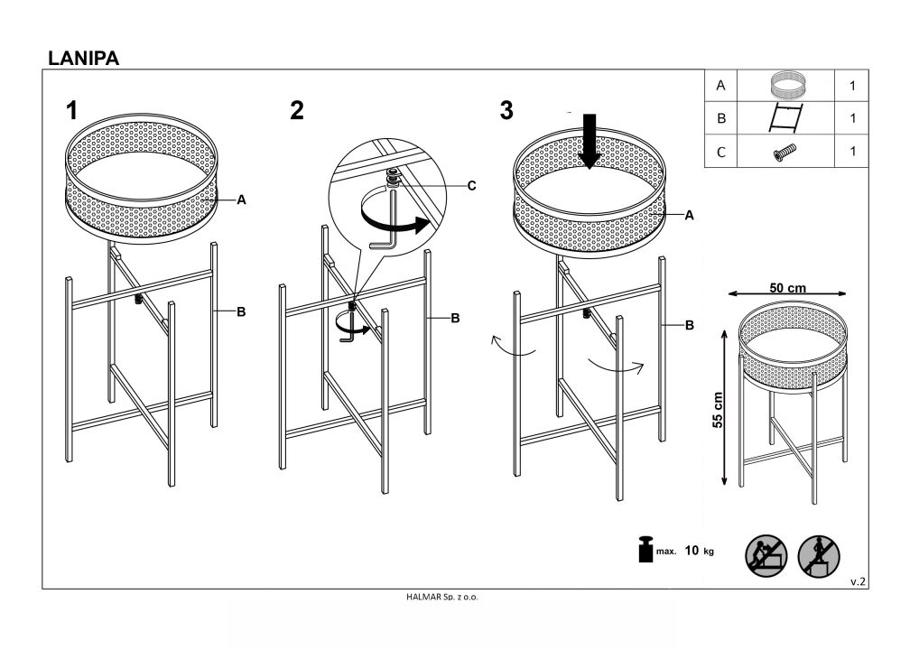 Instrukcja montażu ławy Lanipa