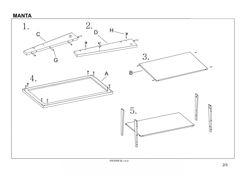Instrukcja montażu ławy Manta