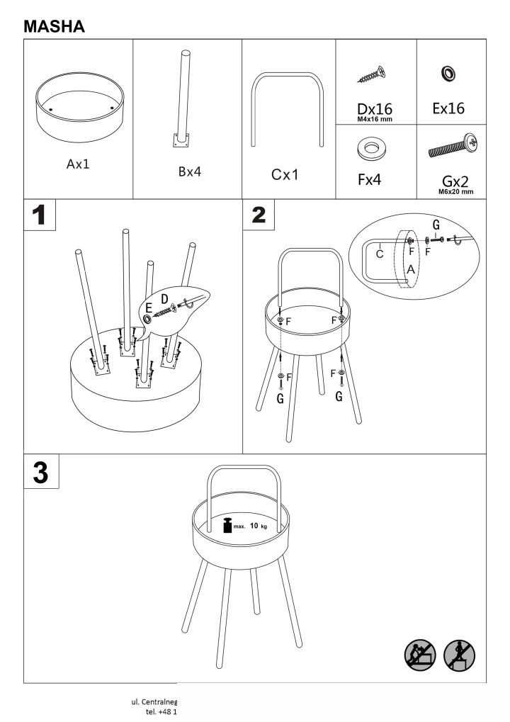 Instrukcja montażu ławy Masha