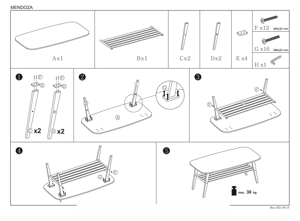 Instrukcja montażu ławy Mendoza