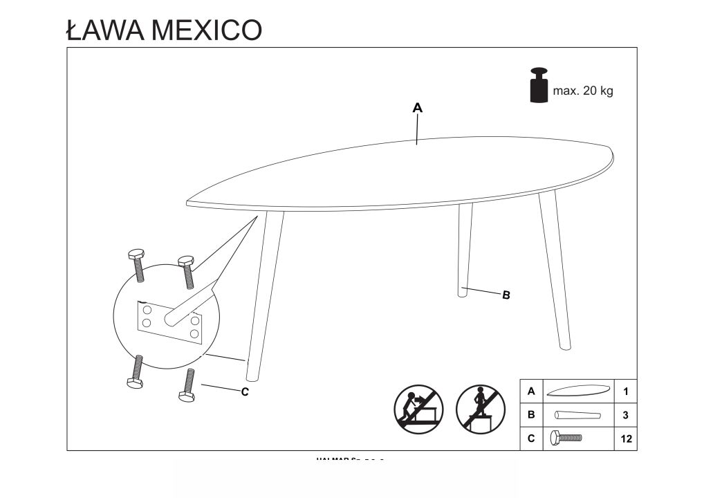 Instrukcja montażu ławy Mexico