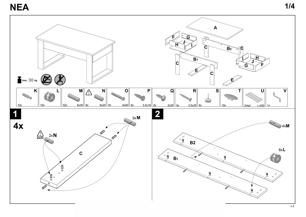 Instrukcja montażu ławy Nea