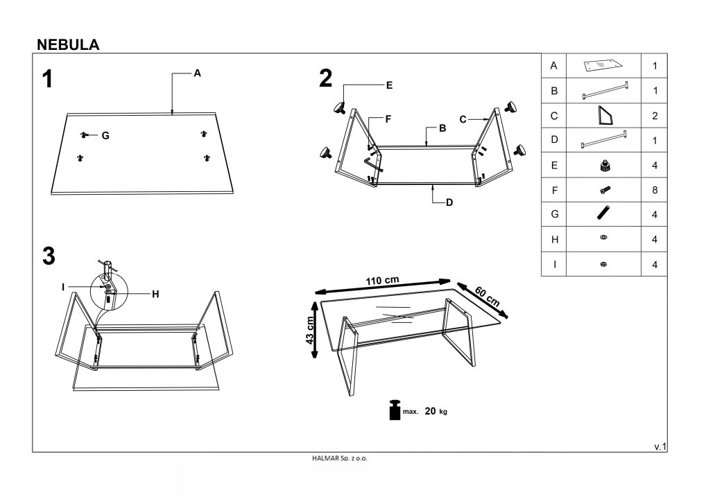 Instrukcja montażu ławy Nebula