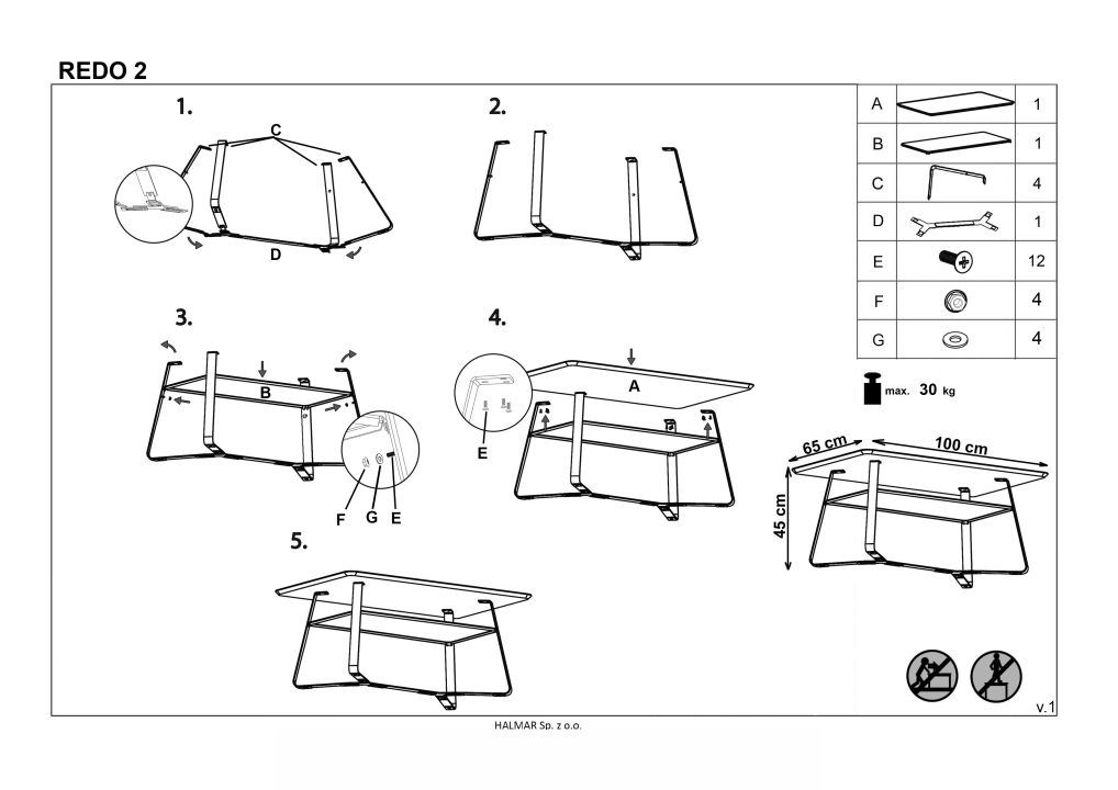 Instrukcja montażu ławy Redo