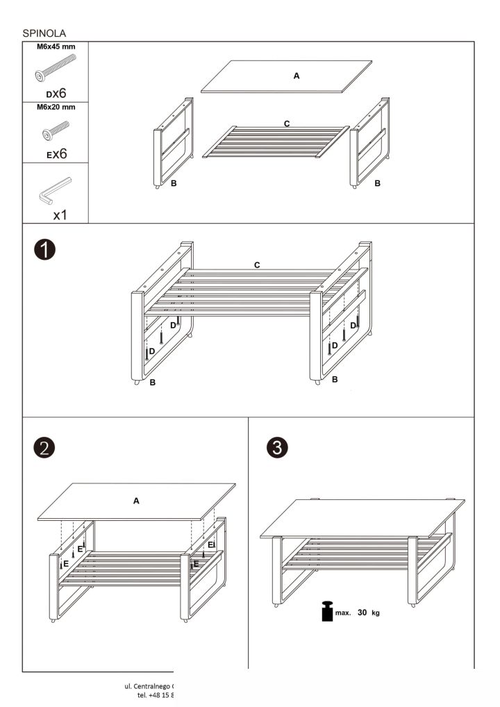 Instrukcja montażu ławy Spinola