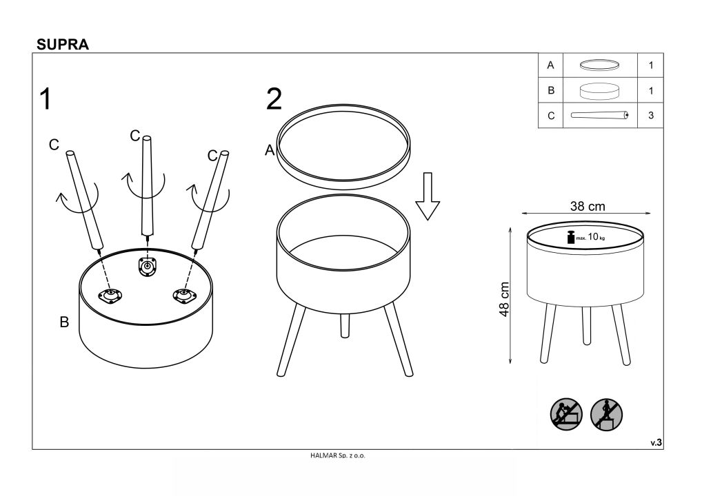 Instrukcja montażu ławy Supra
