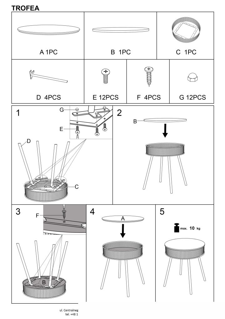Instrukcja montażu ławy Trofea
